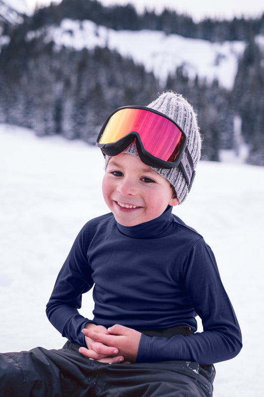 Merino Polo Neck, French Navy - Smalls MerinoPolo Neck