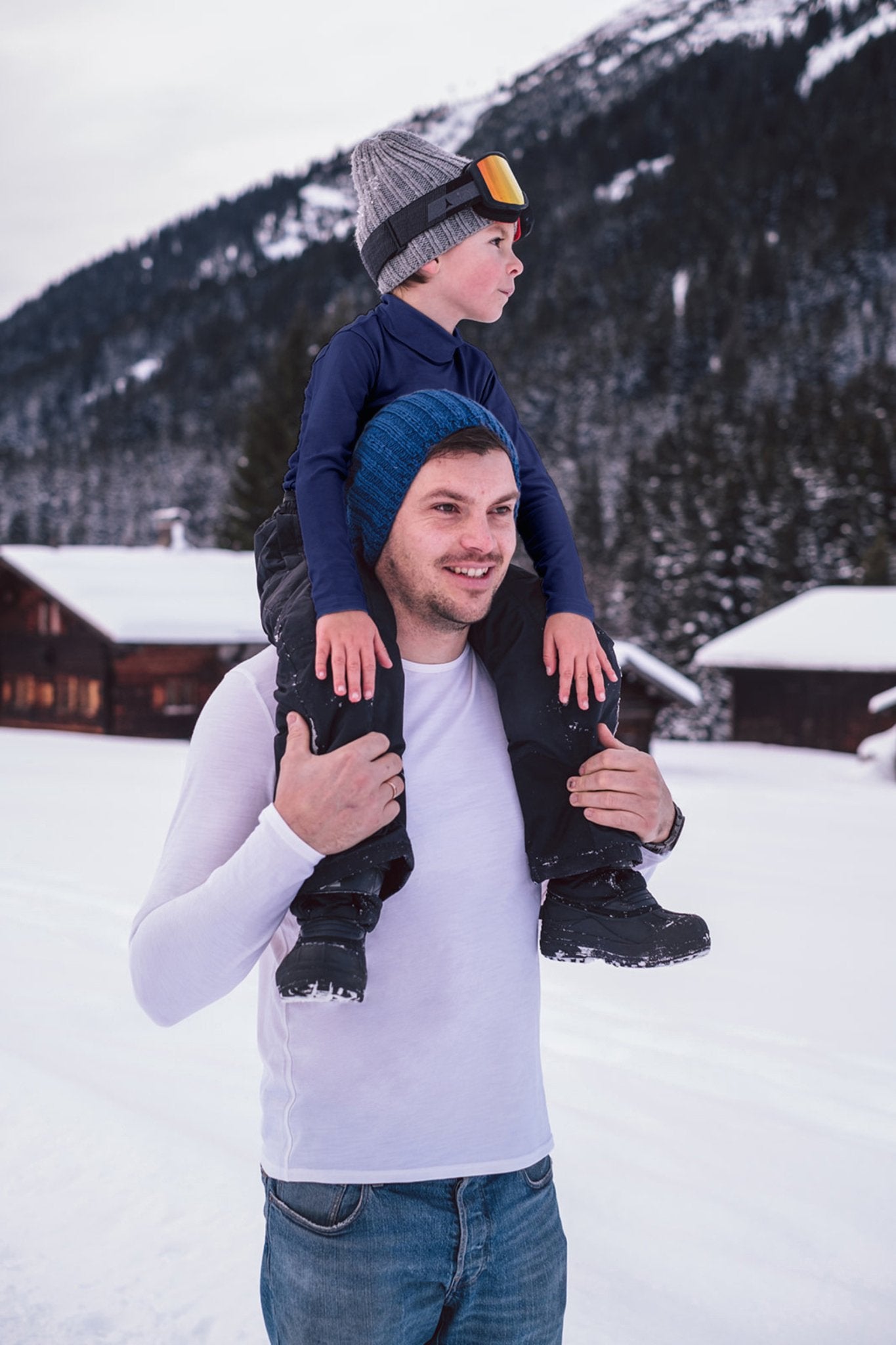 Merino Polo Neck, French Navy - Smalls MerinoPolo Neck