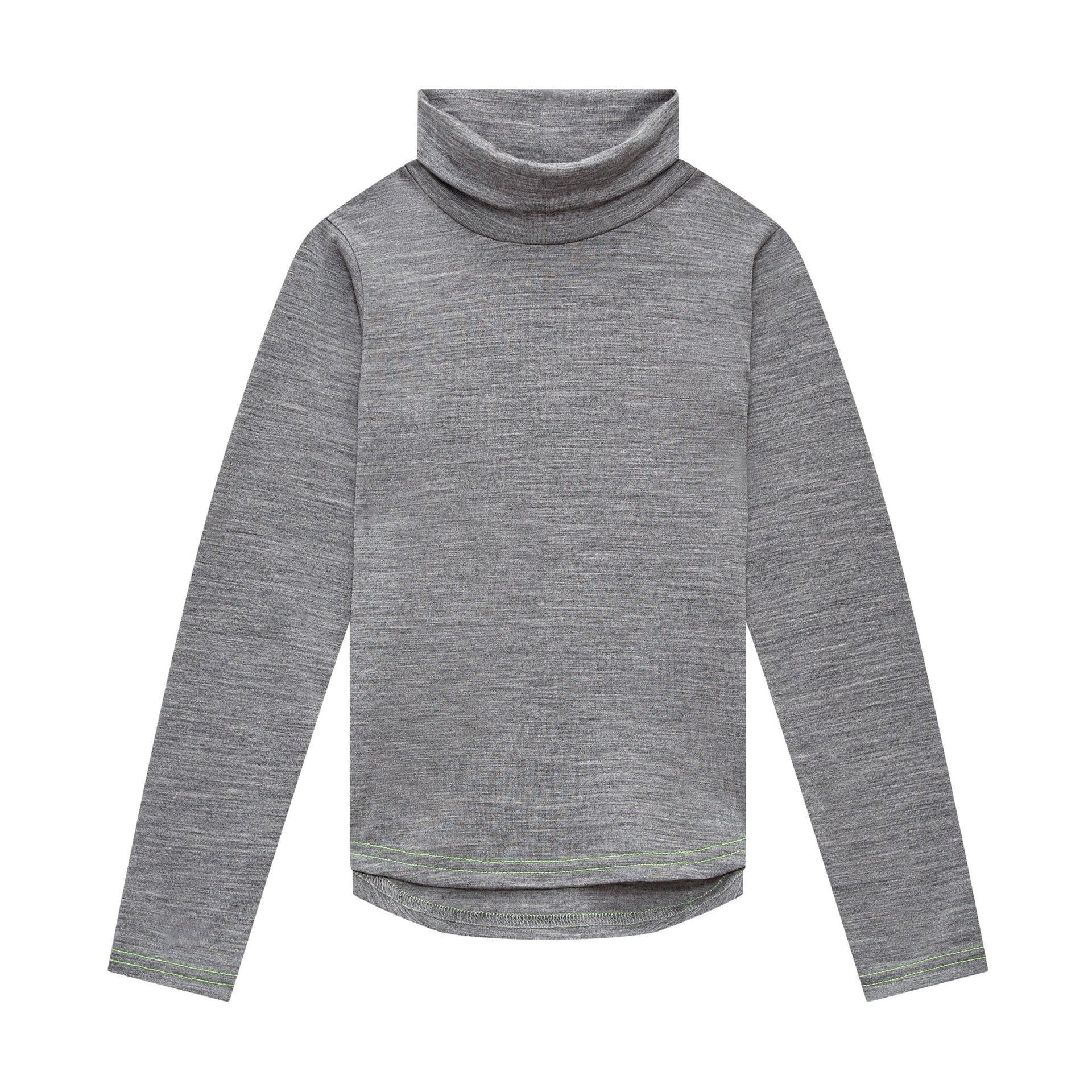 High Neck Long Sleeve Top in Midnight Marle