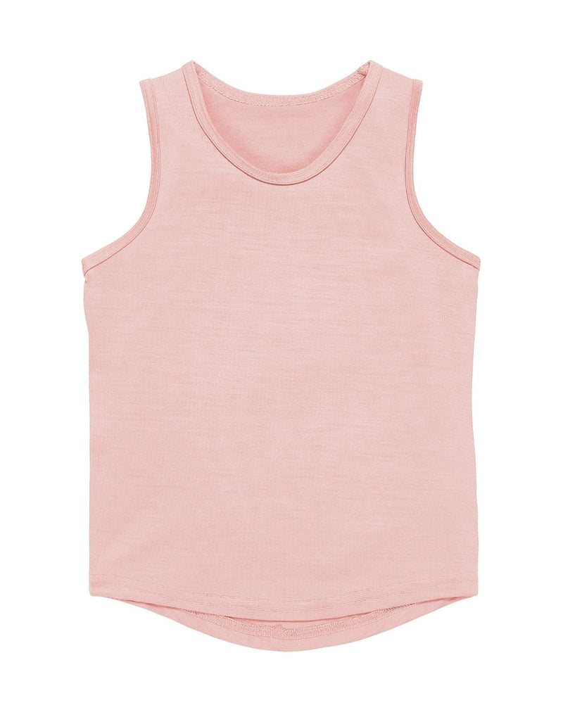 Kids Merino Wool Tank Top or vest by Smalls Merino in a Pink Peach Blossom colour