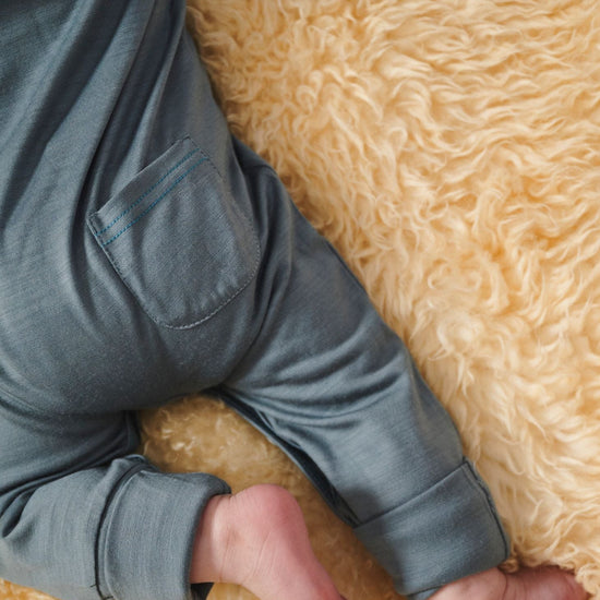 Onesie, Denim Blue - Smalls MerinoOnesie