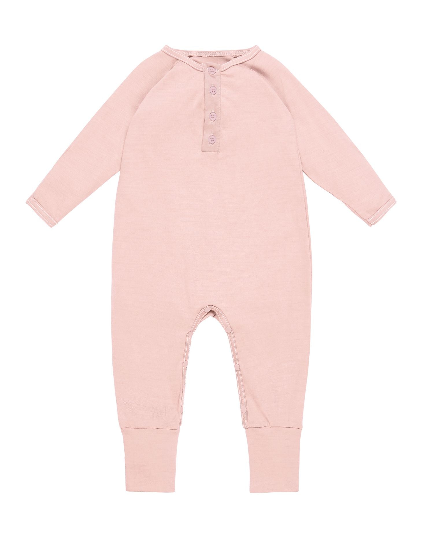 Onesie, Pink Peach Blossom - Smalls MerinoOnesie