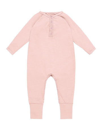 Onesie, Pink Peach Blossom - Smalls MerinoOnesie
