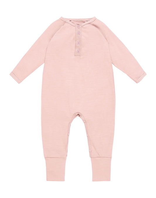Onesie, Pink Peach Blossom - Smalls MerinoOnesie