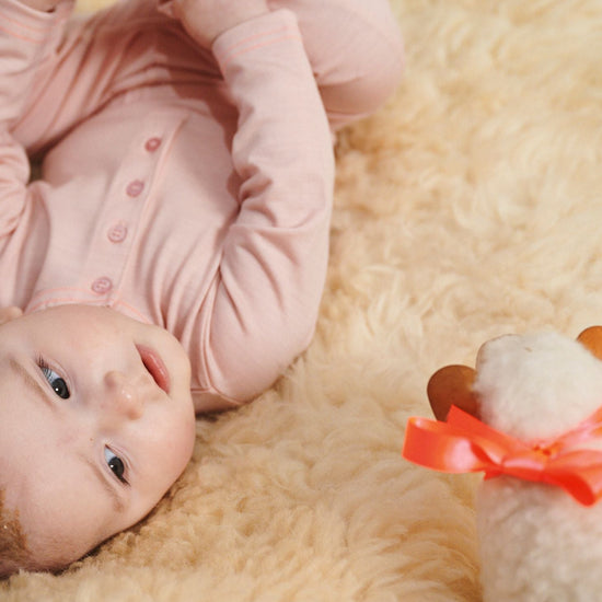 Onesie, Pink Peach Blossom - Smalls MerinoOnesie