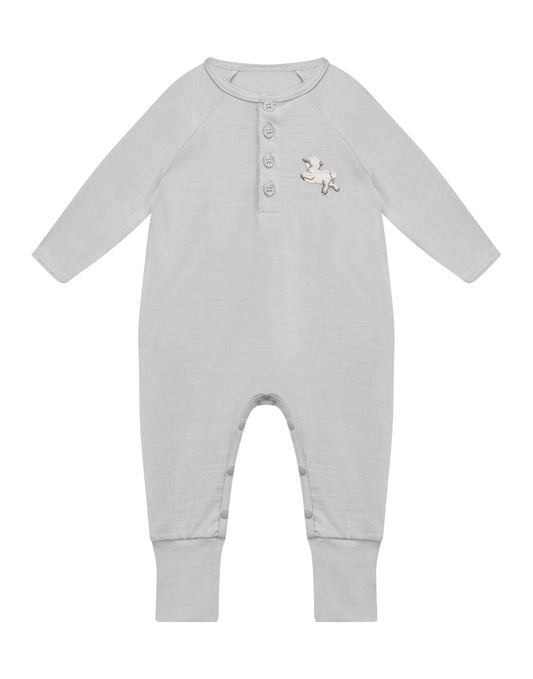 Onesie Vintage Lamb, Rachel Riley for Smalls, Moon Grey - Smalls MerinoOnesie