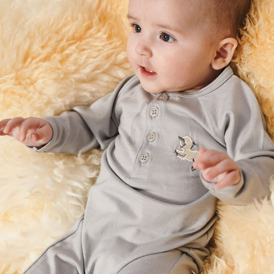 Onesie Vintage Lamb, Rachel Riley for Smalls, Moon Grey - Smalls MerinoOnesie