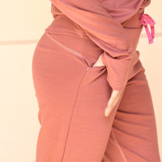 Womens 24hour Trouser, 190g Lightweight, Rose Fudge - Smalls MerinoAdult Trouser