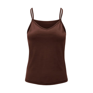 Womens Merino Cami, Chocolate Brown - SmallsCamisole