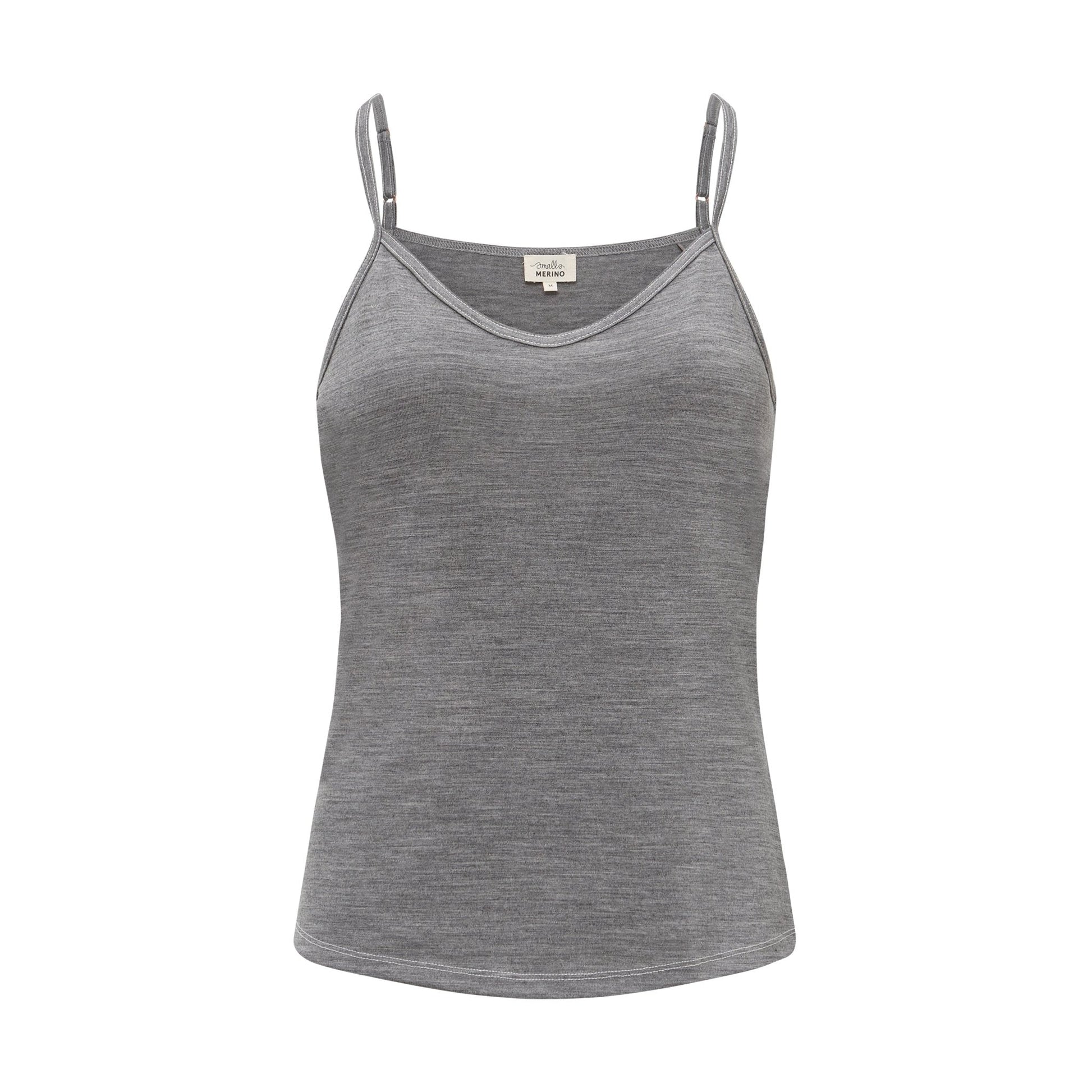 Womens Merino Cami, Grey Marle - Smalls MerinoCamisole