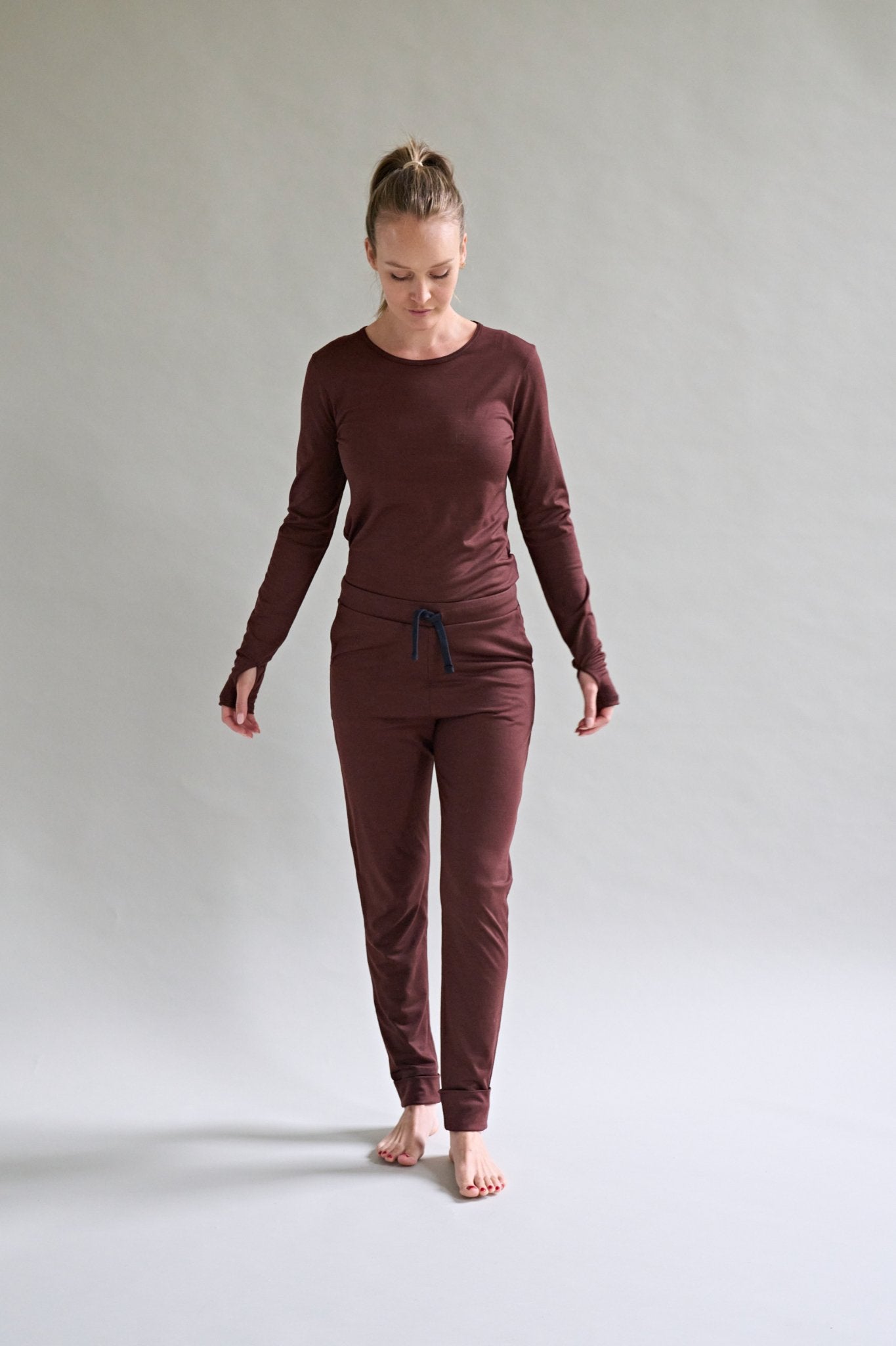 Womens Merino Long Sleeve, Chocolate Brown - SmallsAdult Long Sleeve