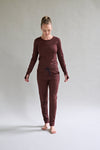 Womens Merino Long Sleeve, Chocolate Brown - Smalls MerinoAdult Long Sleeve