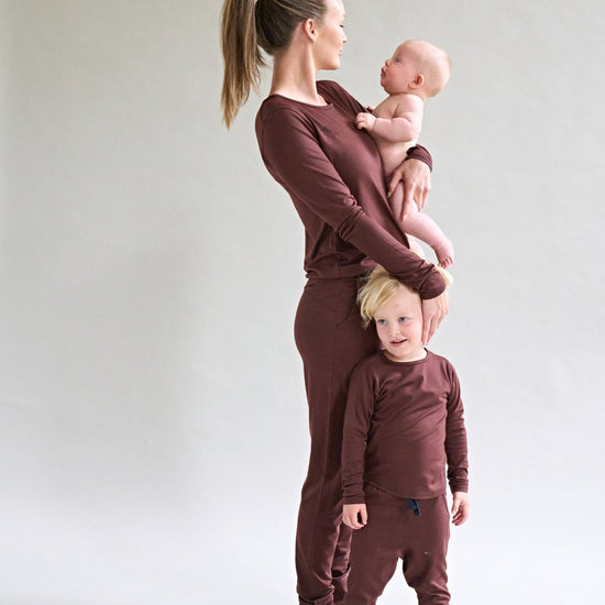 Womens Merino Long Sleeve, Chocolate Brown - Smalls MerinoAdult Long Sleeve