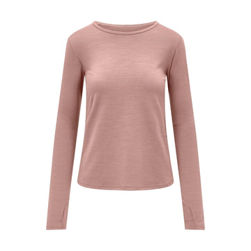 Womens Merino Long Sleeve, Dusky Rose - Smalls MerinoAdult Long Sleeve