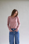 Womens Merino Long Sleeve, Dusky Rose - Smalls MerinoAdult Long Sleeve