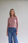 Womens Merino Long Sleeve, Dusky Rose - Smalls MerinoAdult Long Sleeve