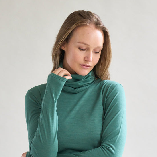 Womens Merino Long Sleeve, Emerald Green - SmallsAdult Long Sleeve