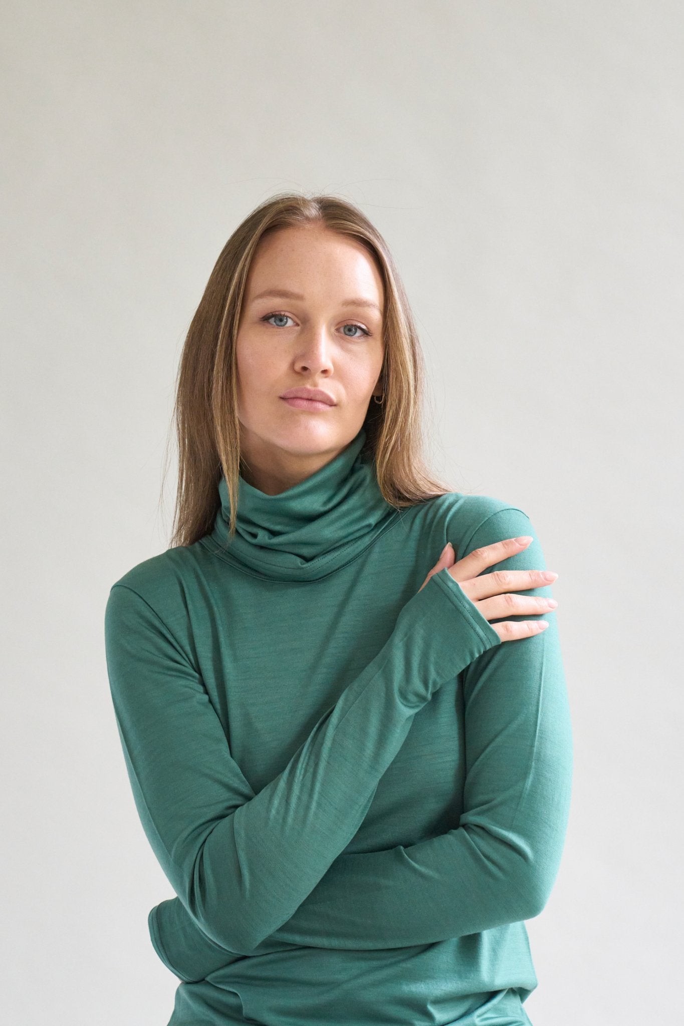 Womens Merino Long Sleeve, Emerald Green - Smalls MerinoAdult Long Sleeve