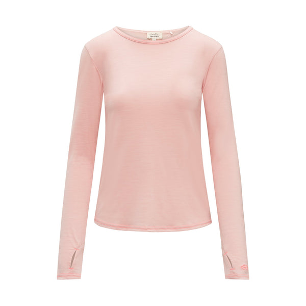 Womens Merino Long Sleeve, Pink Peach Blossom - SmallsAdult Long Sleeve