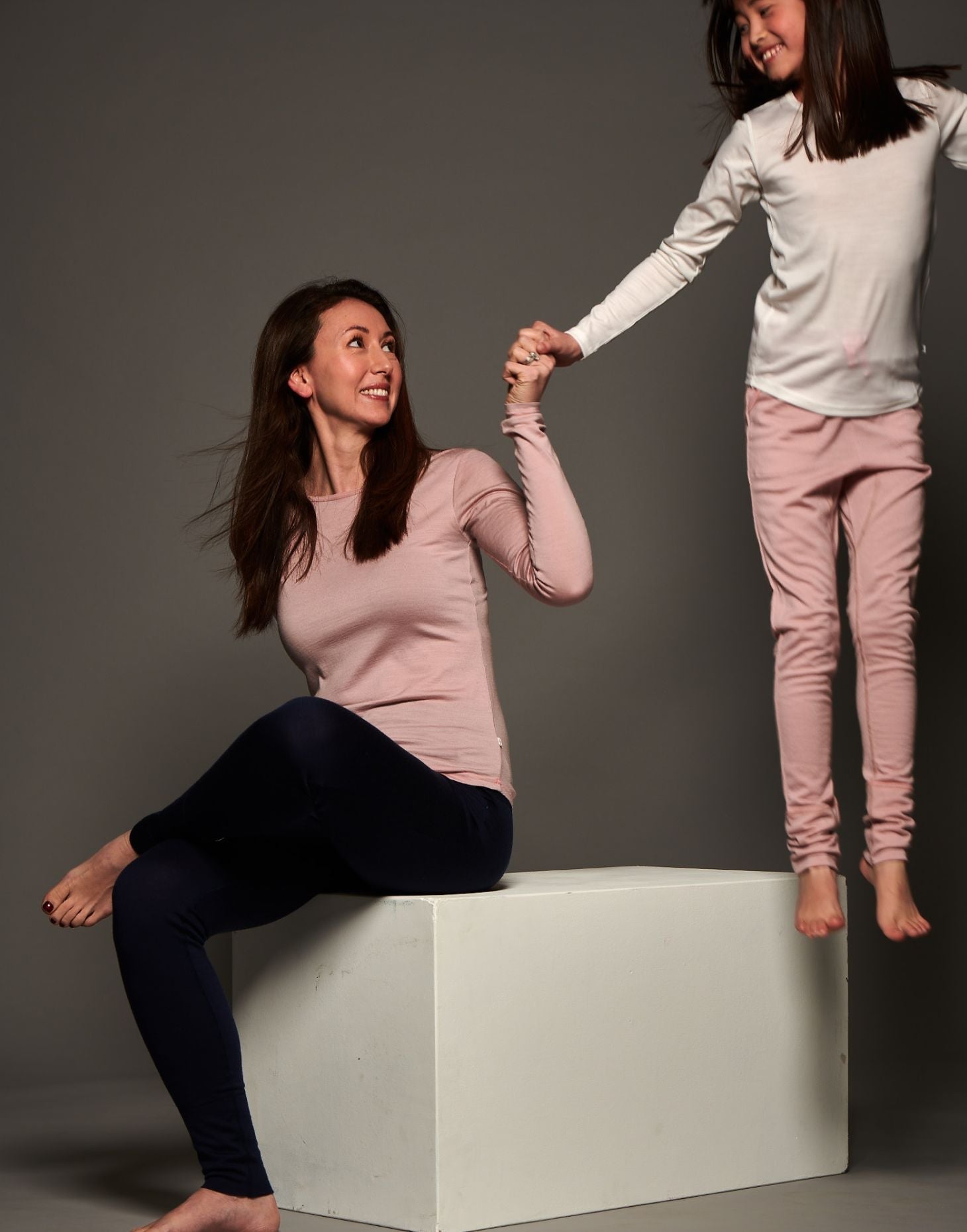 Womens Merino Long Sleeve, Pink Peach Blossom - Smalls MerinoAdult Long Sleeve