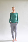 Womens Merino Long Sleeve, Sage Green - Smalls MerinoAdult Long Sleeve