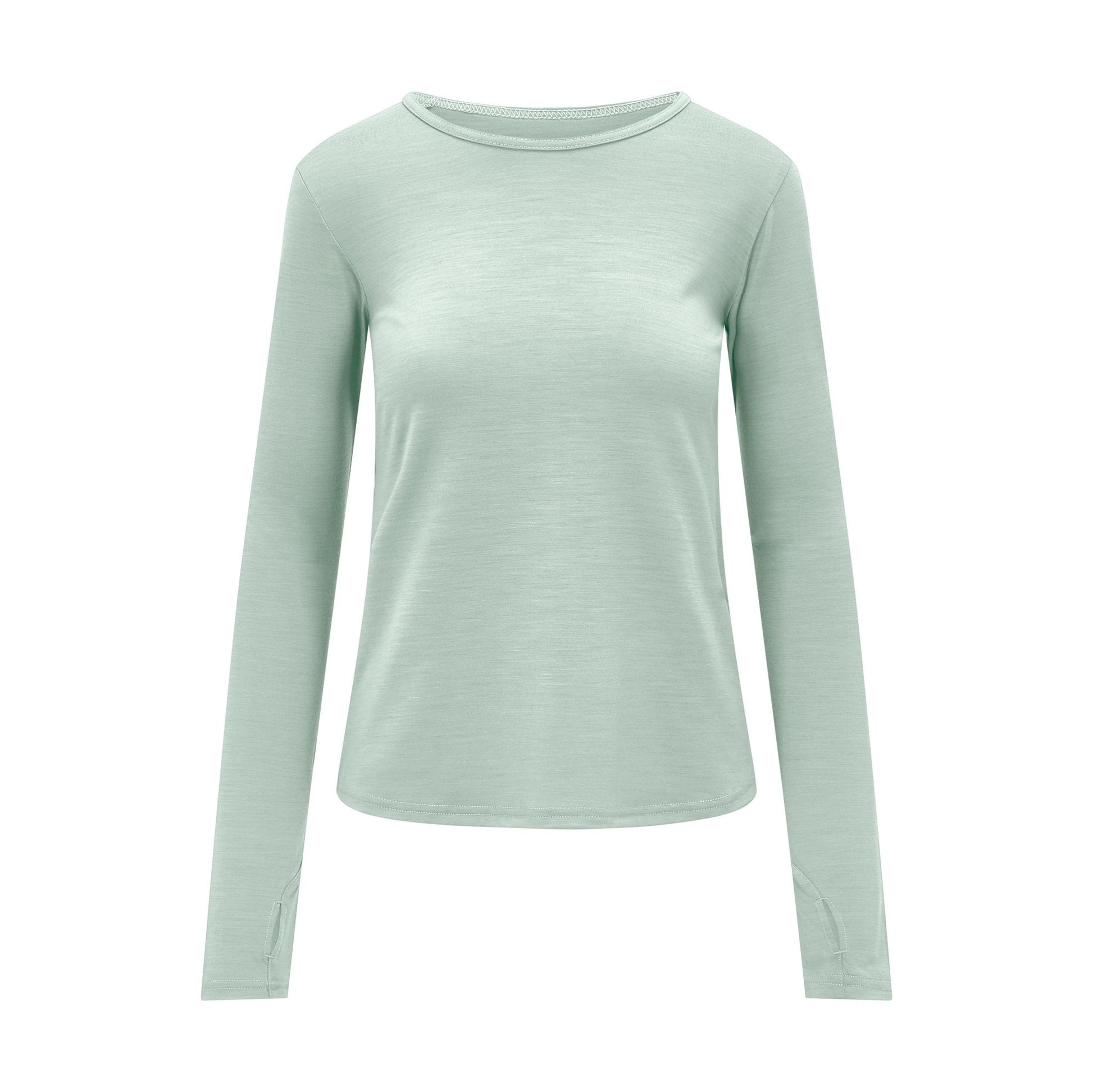 Womens Merino Long Sleeve, Sage Green - Smalls MerinoAdult Long Sleeve