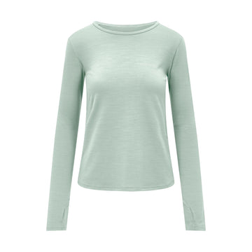 Womens Merino Long Sleeve, Sage Green - Smalls MerinoAdult Long Sleeve