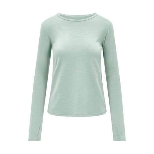 Womens Merino Long Sleeve, Sage Green - Smalls MerinoAdult Long Sleeve