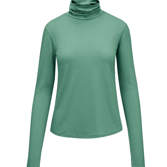 Womens Merino Polo Neck, Emerald Green - Smalls MerinoPolo Neck