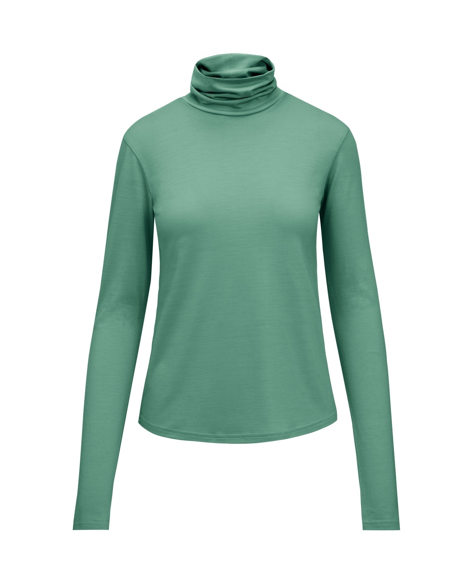 Womens Merino Polo Neck, Emerald Green - Smalls MerinoPolo Neck