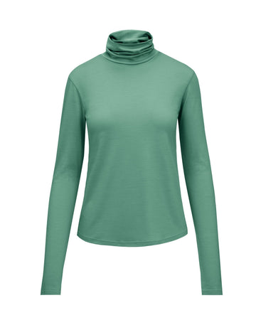 Womens Merino Polo Neck, Emerald Green - Smalls MerinoPolo Neck