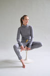 Womens Merino Polo Neck, Grey Marle - Smalls MerinoPolo Neck