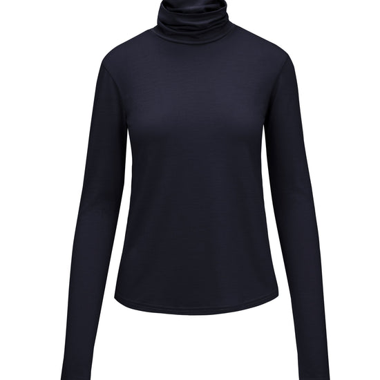Womens Merino Polo Neck, Midnight - Smalls MerinoPolo Neck