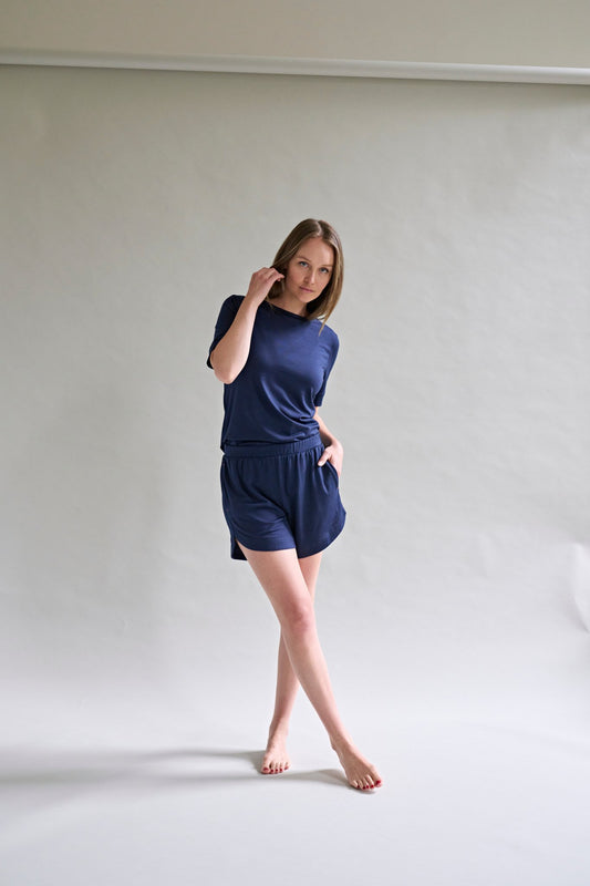 Womens Merino Shorts, French Navy - SmallsShorts